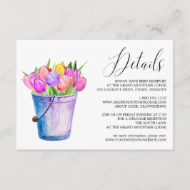 Details zur Hochzeitskarte der trendy Blume Tulips Begleitkarte