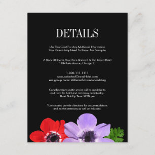 Details zur Hochzeitskarte Wasserfarbe Anemone Begleitkarte