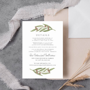 Details zur Hochzeitskollektion der Olivenzweige Begleitkarte