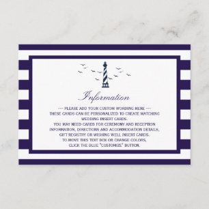 Details zur Hochzeitskollektion im Nautical Lighth Begleitkarte