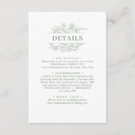 Details zur Hochzeitsstimmung im eleganten Sage Gr Begleitkarte