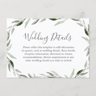 Details zur Hochzeitsstimmung im Watercolor Green  Begleitkarte