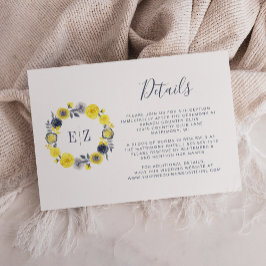 Details zur Hochzeitsszenierung in Monogramm Gelbg Begleitkarte