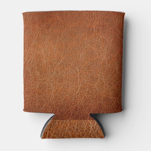 Details zur Ledertextur Dosenkühler (Vorderseite)