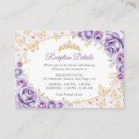 Details zur Lilac Purple Gold Quinceanera-Rezeptio