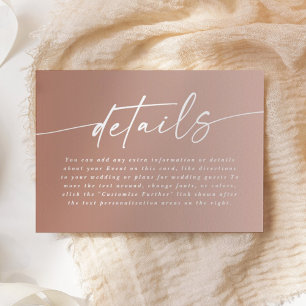 Details zur Minimal Clay & Blush Ombre Fade Weddin Begleitkarte