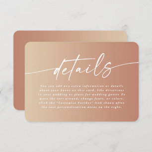 Details zur Minimal Clay & Yellow Ombre Fade Weddi Begleitkarte