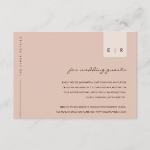 DETAILS ZUR MINIMALEN RUST-PEACH-TYPOGRAFIE-WEDDIN BEGLEITKARTE