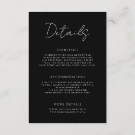 Details zur minimalen Signatur-Script-Schwarz-Hoch Begleitkarte