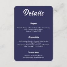 Details zur Mitternachtsblauen Hochzeit