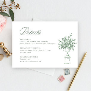 Details zur Renaissance Verziert Sage Green Weddin Begleitkarte