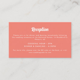 Details zur Rezeption für die Hochzeit in Rosa Begleitkarte