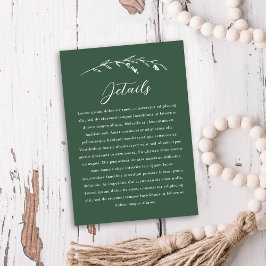 Details zur rustikalen Grünen Wildblume Hochzeit Begleitkarte