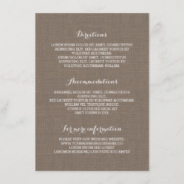 Details zur Rustikalen Hochzeit - Informationen Begleitkarte