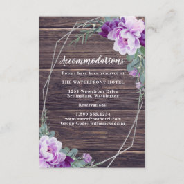 Details zur rustikalen Silber- und Lila Blumenhoch Begleitkarte