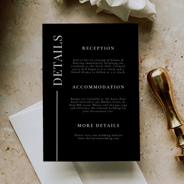 Details zur sauberen Linie für Schwarze Hochzeiten Begleitkarte (Von Creator hochgeladen)