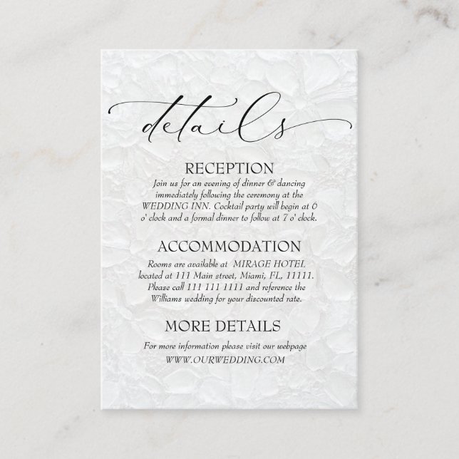 Details zur Schwarz/Weiß Klassik Begleitkarte (Vorderseite)