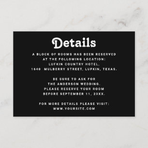 Details zur schwarzen Hochzeit   Minimalistische I Begleitkarte