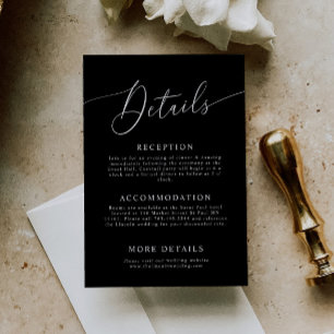 Details zur Schwarzen Minimal-Hochzeit Begleitkarte