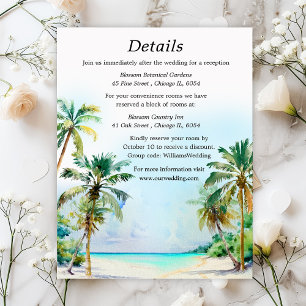 Details zur tropischen Strand-Hochzeit Begleitkarte