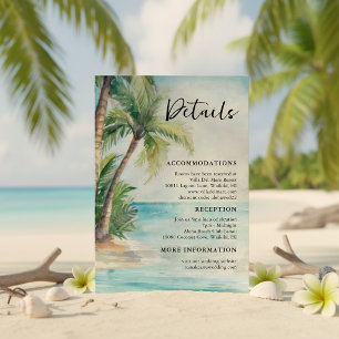 Details zur tropischen Strandhochzeit Paradise Pal Begleitkarte