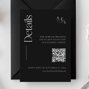 Details zur Website Qr-Code für Monogramm-Schwarze Begleitkarte