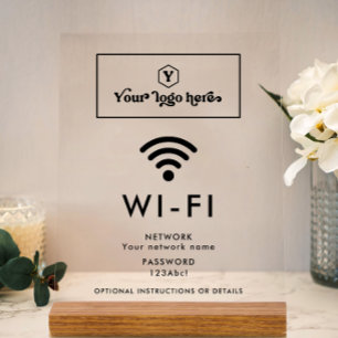 Details zur Wi-Fi-Netzwerk- und Kennwortanmeldung  Acrylschild
