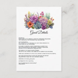 Details zur Wüste Hues Floral Wedding Begleitkarte