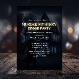 Detection Game Night Murder Mystery Party Geburtst Einladung