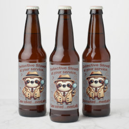 "Detection Sloth" Faultier Bierflaschenetikett