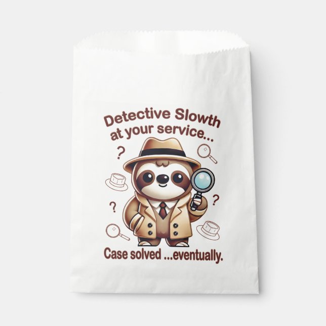 "Detection Sloth" Faultier Geschenktütchen (Vorderseite)