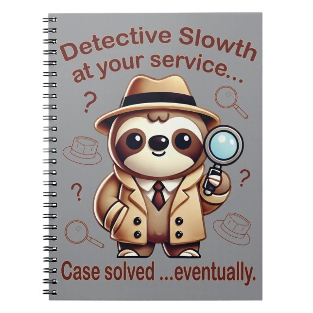 "Detection Sloth" Faultier Notizblock (Vorderseite)