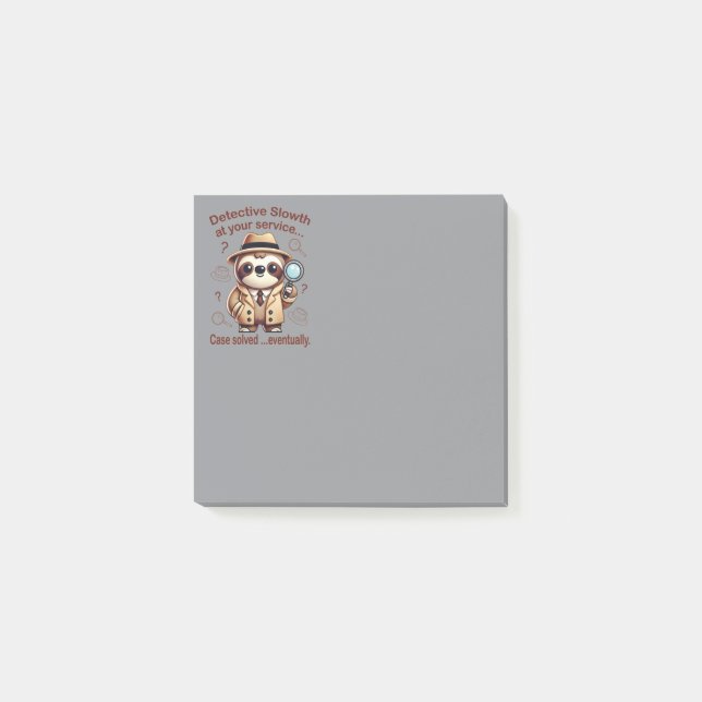 "Detection Sloth" Faultier Post-it Klebezettel (Vorderseite)