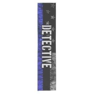 Detection Thin Blue Line Distressed Flag Kurzer Tischläufer