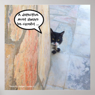 DETECTIV-KATZE HINTER DER STEINMauer / Vatertag Poster