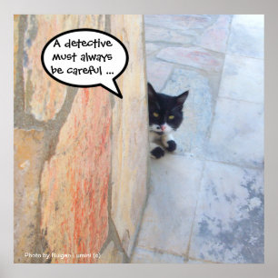 DETECTIV-KATZE HINTER DER STEINMauer / Vatertag Poster