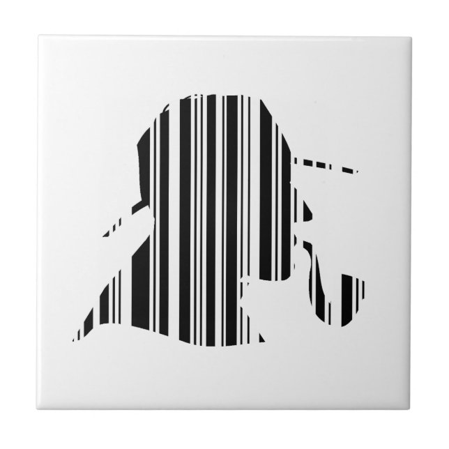 DETECTIVE BAR CODE Pipe Rauchen Barcode Muster Fliese (Vorderseite)