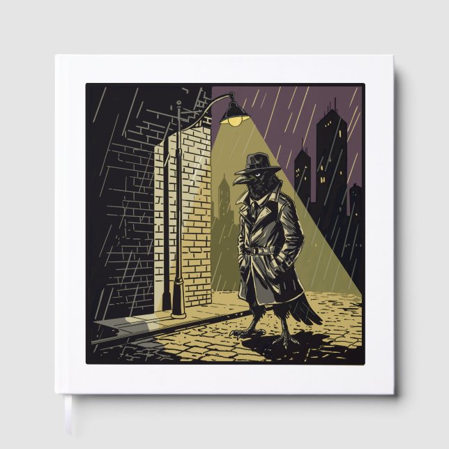 Detective Crow Comics Noir Style Guest Book Gästebuch (Vorderseite)