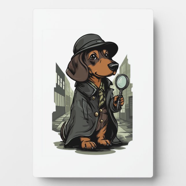 Detective Dachshund � Mystery Solving Dog Fotoplatte (Vorderseite)