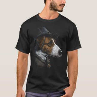 Detective Dog Illustration T-Shirt