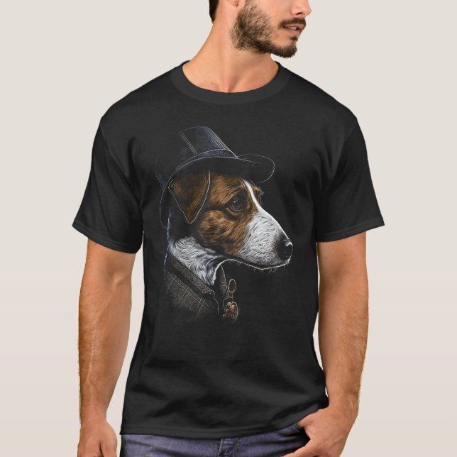 Detective Dog Illustration T-Shirt (Vorderseite)