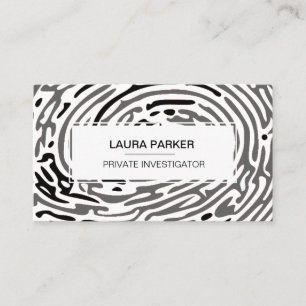 Detective Private Investigator Finger Print Secure Visitenkarte