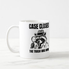 Detective Raccoon "Case Closed" Humor Graphic Kaffeetasse