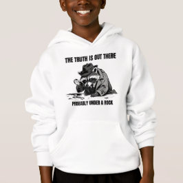 Detective Raccoon "Truth Under a Rock" Humorous Hoodie