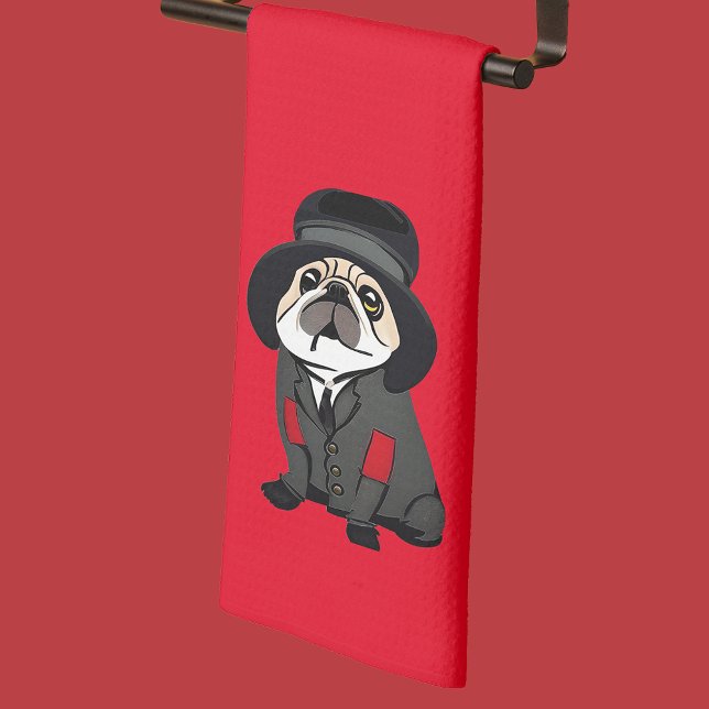 Detective Sherlock Mops Geschirrtuch (Von Creator hochgeladen)