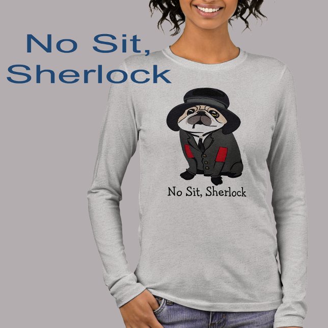 Detective Sherlock Mops Hund Lover Hobo Tri-Blend Shirt (Von Creator hochgeladen)