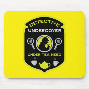 Detective Themed Funny Tea Mousepad