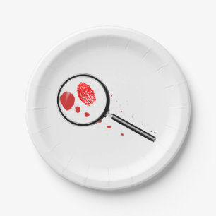 Detectives Magnifying Glass Pappteller