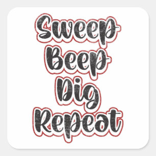 Detectorist Metal Detection Wiederholung Funny Gif Quadratischer Aufkleber