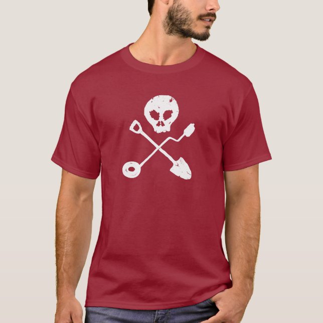Detectorist Skull - Sondengänger Schädel T-Shirt (Vorderseite)